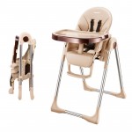 Portable High Chair For Baby Foldable Baby Highchairs for Feedding Adjustable Booster Seat For Dinner Table With Four Wheels