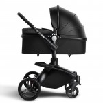 Luxury Baby Stroller With Separate Carrycot Black Frame 360 Degree Rotation Baby Carriage High-landscape Pram For Newborn 2 in 1