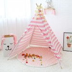 Children's Tent Cotton Canvas Tipi Stripe Teepees For Children Kids Tent Playhouse For Kids Child Cotton Tipi Indoor Teepee
