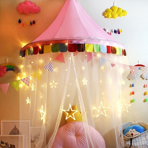 Lovely Girls Pink Princess Castle Cute Playhouse Play Tent Teepees Kids Tent for Children with Mosquito Net for Kids