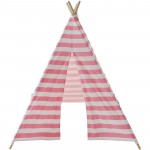 Children's Tent Cotton Canvas Pink Stripes Play Tent For Kids Teepee Playhouse For Princess Tipi Toys For Christmas Gifts