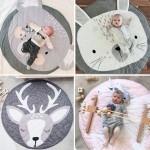 90CM Round Baby Playmat Nursery Rug Crawling Mat Teepee Floor Mats Soft Play Rugs Creeping Children Room Decorative Carpet Pads