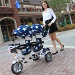 Anti UV Sunshade Twins Baby Stroller Double Tricycle Trolley Rotating Swivel Seat Prams Two Baby Carriage Carrier Buggies