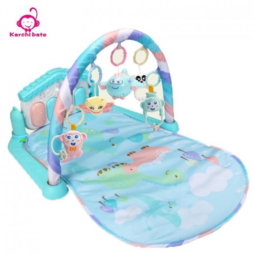Karchibate Baby Kick & Play Activity Gym Mat Dinosaur House Piano Musical Fitness Toys Outdoor/Indoor Crawl Game Blanket Playmat