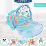 Karchibate Baby Kick & Play Activity Gym Mat Dinosaur House Piano Musical Fitness Toys Outdoor/Indoor Crawl Game Blanket Playmat
