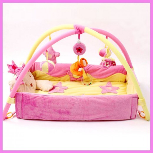 Baby Game Blanket Pink Princess Baby Gym Activity Playmat Playpens Stuffed Toys Bundle Crawling Carpet Baby Cot Crib Bumpers