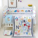 8pcs Baby Bedding Set For Newborns Cute Cartoon Pattern Baby Bed Linens Bumper/Quilt/Fitted Sheet/Bed Skirt/Blanket