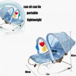 Portable Baby Rocking Chair, can sit can lie Multifunctional Baby Cradle, steel pipe Baby Chair with mosquito net