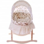 Corn Husks Cradle No Paint Wood Frame Cotton Baby Bassinet with Mosquito Net and mat, Steel frame baby cradle, baby rocking crib