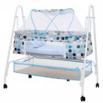 Baby cradle bed, multifunctional baby rocking bed, baby hammock swing with 4 wheels, baby cradle with mosquito net