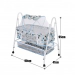 Baby cradle bed, multifunctional baby rocking bed, baby hammock swing with 4 wheels, baby cradle with mosquito net